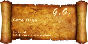 Gere Olga névjegykártya